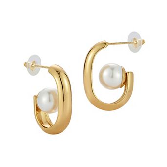 WINX Simulated Pearl Hoop Earrings