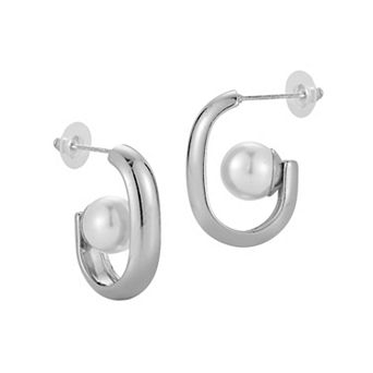 WINX Simulated Pearl Hoop Earrings