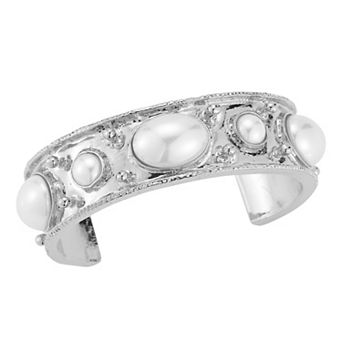 WINX Simulated Pearl Polished Small Cuff Bracelet