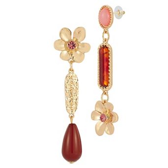 WINX Gold-Tone Cubic Zirconia Post Flower Drop Earrings