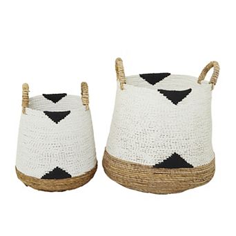 CosmoLiving by Cosmopolitan Handmade Banana Leaf Decorative Storage Basket Set