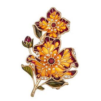 Napier Gold Tone Elevated Flower Pin