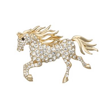 Napier Gold Tone Elevated Horse Pin