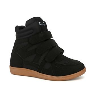 Yoki Women's Strappy High Top Wedge Sneakers