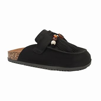 Yoki Women's Fringe Tassel Slip-On Clogs