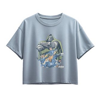 Girls 7-16 Marvel Avengers Doomsday Doctor Doom vs. The Fantastic Four Boxy Tee