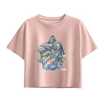 Girls 7-16 Marvel Avengers Doomsday Doctor Doom vs. The Fantastic Four Boxy Tee