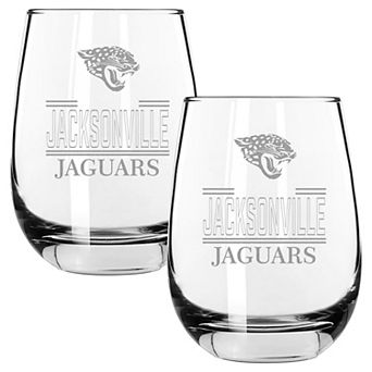 Jacksonville Jaguars Etched Classic Crew 15-oz. Stemless Wine Glass 2 pc Set