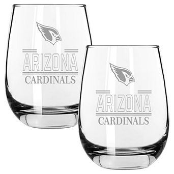 Arizona Cardinals Etched Classic Crew 15-oz. Stemless Wine Glass 2 pc Set