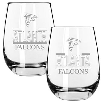 Atlanta Falcons Etched Classic Crew 15-oz. Stemless Wine Glass 2 pc Set