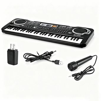 61 Keys Digital Music Electronic Keyboard Piano, with Microphone, 16 Tones,for Kids Beginners Adults