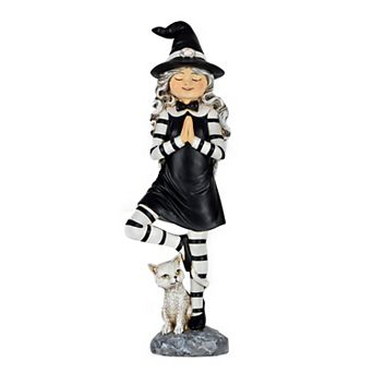 9 in Yoga Pose Witch Figurine