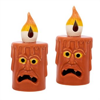 7 in Jack Orange Candle with LED Lights