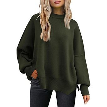 Women's Crew Neck Long Sleeve Loose Pullover Sweater Top