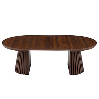 Flexible and Extendable Wooden Coffee Table, Multi-Functional Space-Saving Design with Slatted Legs