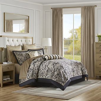 GDFStudio 12 pc Complete Bed Set with Jacquard Comforter & Cotton Sheets