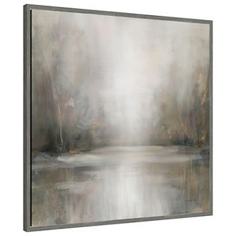 Taupe Horizon by Danhui Nai Framed Canvas Wall Art Print