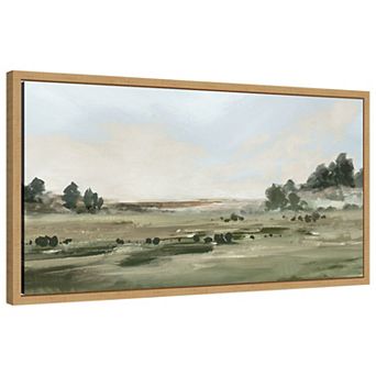 Pastoral Fields Under Soft Skies by PI Studio Framed Canvas Wall Art Print