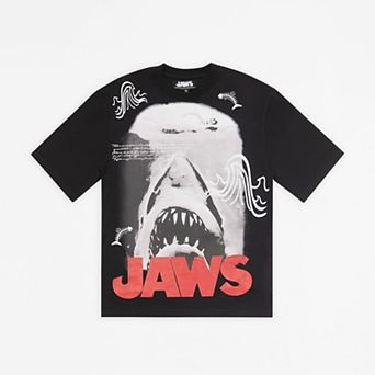 Jaws Great White Shark Graphic Short Sleeve Tee - Black