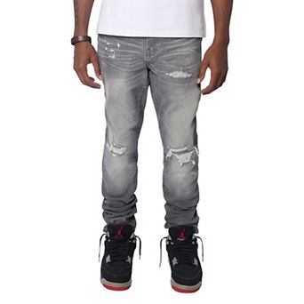 Fade Away Distressed Skinny Jeans - Grey