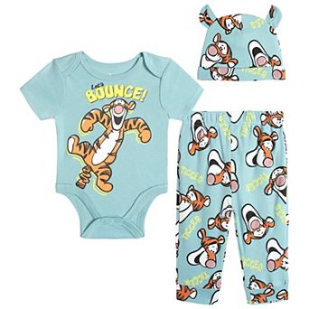 Disney Winnie the Pooh Tigger New Baby 3 pc Bodysuit Pants and Hat Set