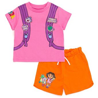 Dora the Explorer Cosplay 2 pc Tee and Shorts Set