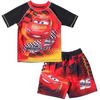 Disney's Cars 2 pc Rash Guard and Swim Trunks Set