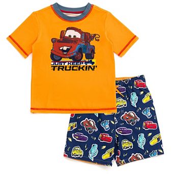 Disney's Cars 2 pc Rash Guard and Swim Trunks Set