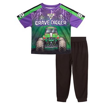 Monster Jam Grave Digger Athletic 2 pc T-Shirt and Joggers Set