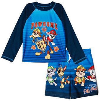 Paw Patrol Swimwear 2 pc Rash Guard and Trunks Set