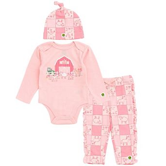 John Deere 3 pc Bodysuit Pants and Hat Set