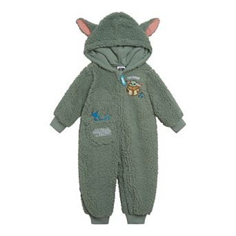Star Wars The Mandalorian Grogu Cosplay Fleece Hooded One Piece