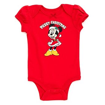 Disney Minnie Mouse Holiday Short Sleeve Bodysuit