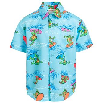 Teenage Mutant Ninja Turtles Hawaiian Short Sleeve Button Down Shirt