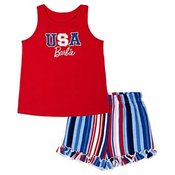 Barbie 2 pc Sleeveless Tank Top and Shorts Set