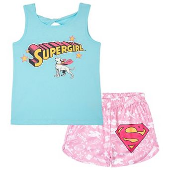 DC Comics Justice League Supergirl Athletic Tank Top and Shorts Set