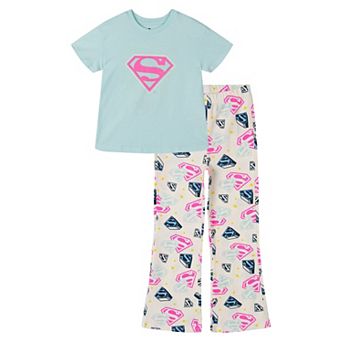 DC Comics Justice League Supergirl 2 pc Tee and Flare Leggings Set