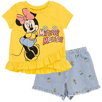 Disney Minnie Mouse Graphic T-Shirt and Chambray Shorts Set
