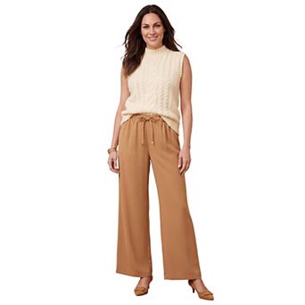 Jessica London Women's Plus Size The Effortless Drawstring Wide-Leg Pant