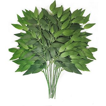 20-Pack 18" Artificial Ruscus Greenery Stems, Silk Leaves for Bouquets & Home Decor