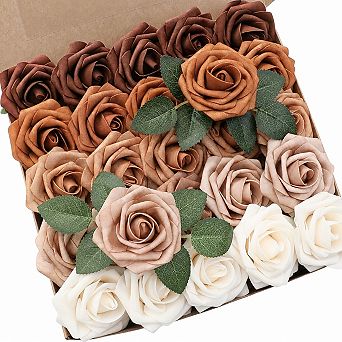 25 pc Artificial PE Foam Roses With Stems For DIY Wedding Bouquets Party Home Decor