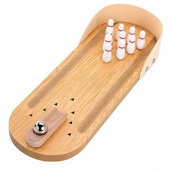 Wooden Tabletop Mini Bowling Game Desk Toy Stress Relief Gag Gift