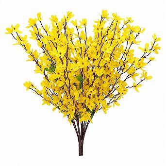 2 pc Artificial Silk Forsythia Flower Branches Fake Floral Arrangement Home Wedding Party Decor