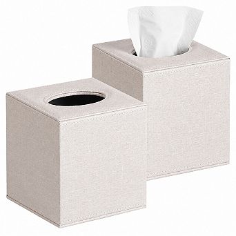 INQCMY 2 Pack Square Tissue Box Cover Magnetic Base Modern Holder