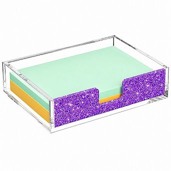 Sticky Note Holder Desk Organizer Compact Non Slip Easy Use Office Supplies