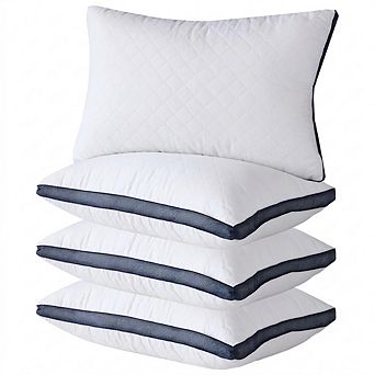 4-Pack Queen Size Microfiber Bed Pillows Medium Firm for Side Sleepers