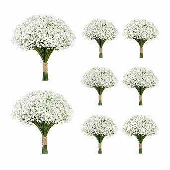 150 Count Artificial Baby Breath Flowers Real Touch Faux Gypsophila For Wedding Home Decor