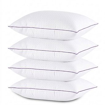 Standard Size Pillows Set of 4 Soft Down Alternative Fill Certified Washable for All Sleep