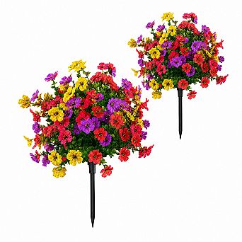 22 Inch UV Resistant Artificial Topiary Balls Waterproof Faux Greenery Bushes Outdoor Decor 2 Pack