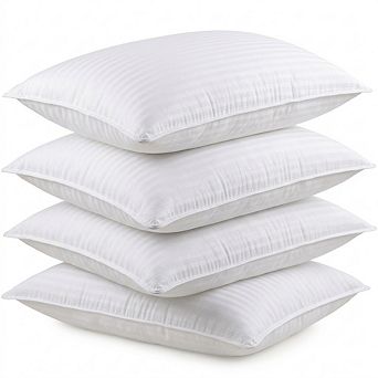 Queen Size Bed Pillows Set of 4 Down Alternative Hotel Quality for Sleeping Side Sleepers